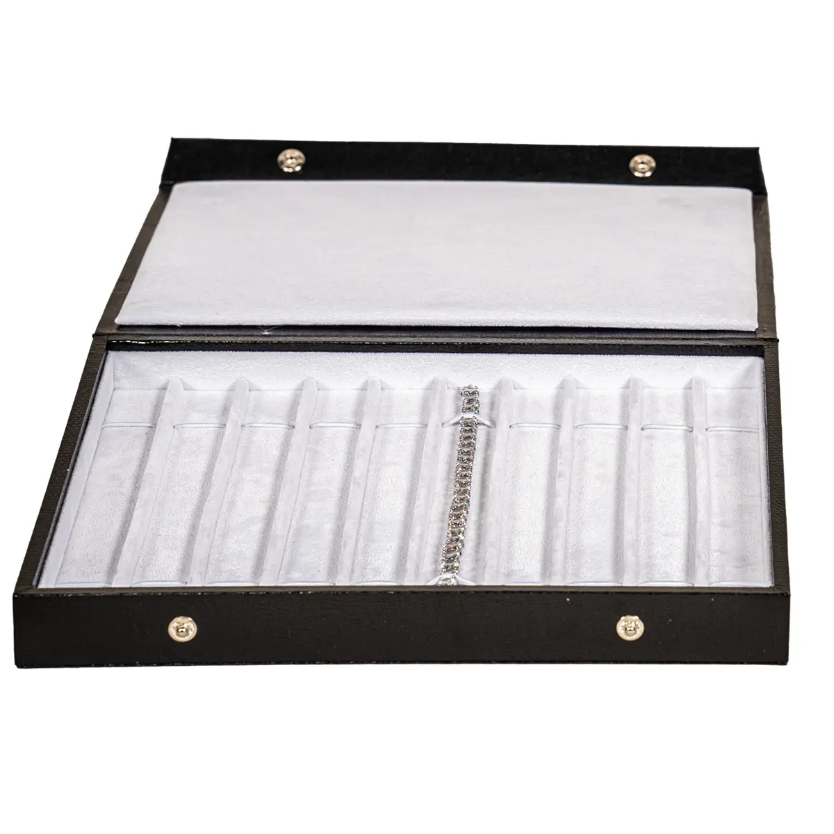 jewellery storage box bracelet white open side view with bracelet