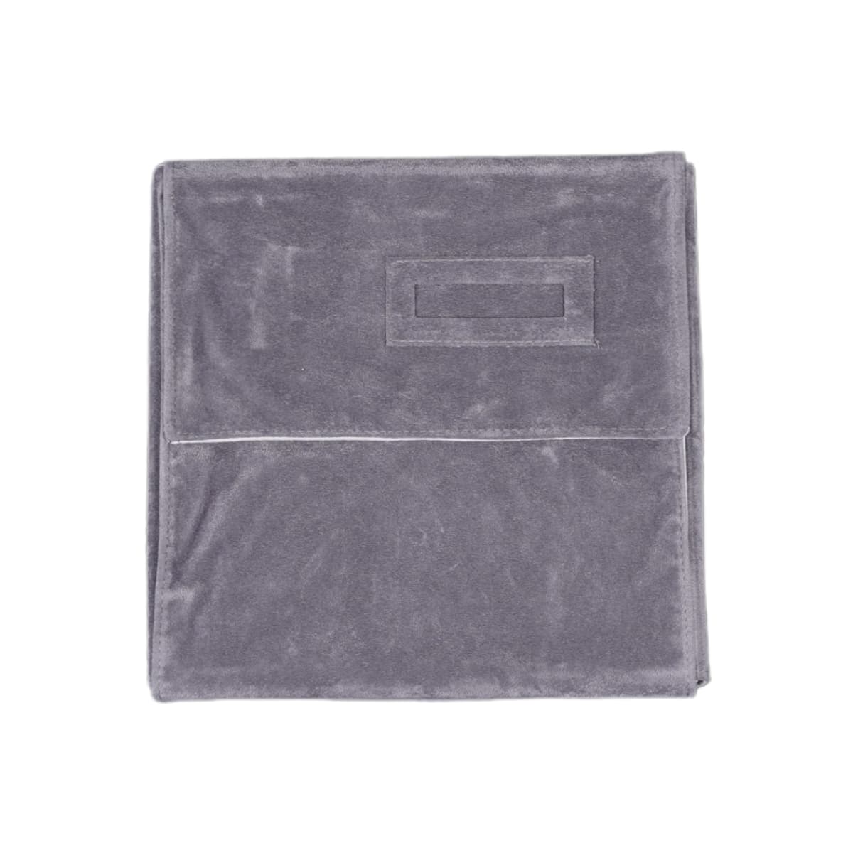 Multi-Compartment Jewellery Tray for Necklaces and Pendants-grey-TRP81-6 Folded grey velvet jewellery tray with a protective cover for secure storage.