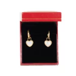 BXE85BR jewellery gift box for earring red top side with jewellery