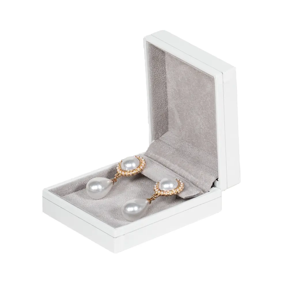 BXE85WH jewellery gift box for earring white open side with earring
