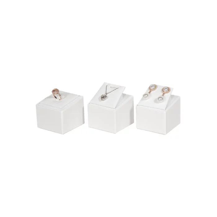 Jewellery set Stand angle view with jewellery white