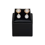display stand for earrings black front view with earring