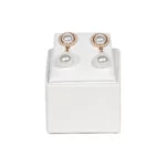 display stand for earrings white front view with earring