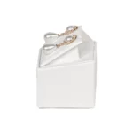 display stand for earrings white side view with earring