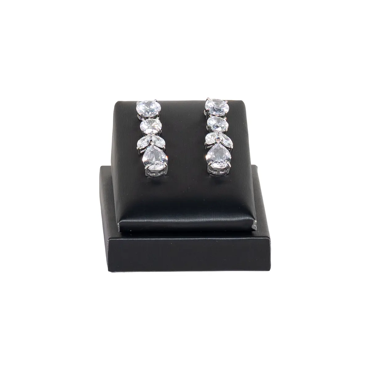 jewellery-stand-for-earrings-Black-front-view-with-earring-ES90BL jewellery stand for earrings Black front view with earring