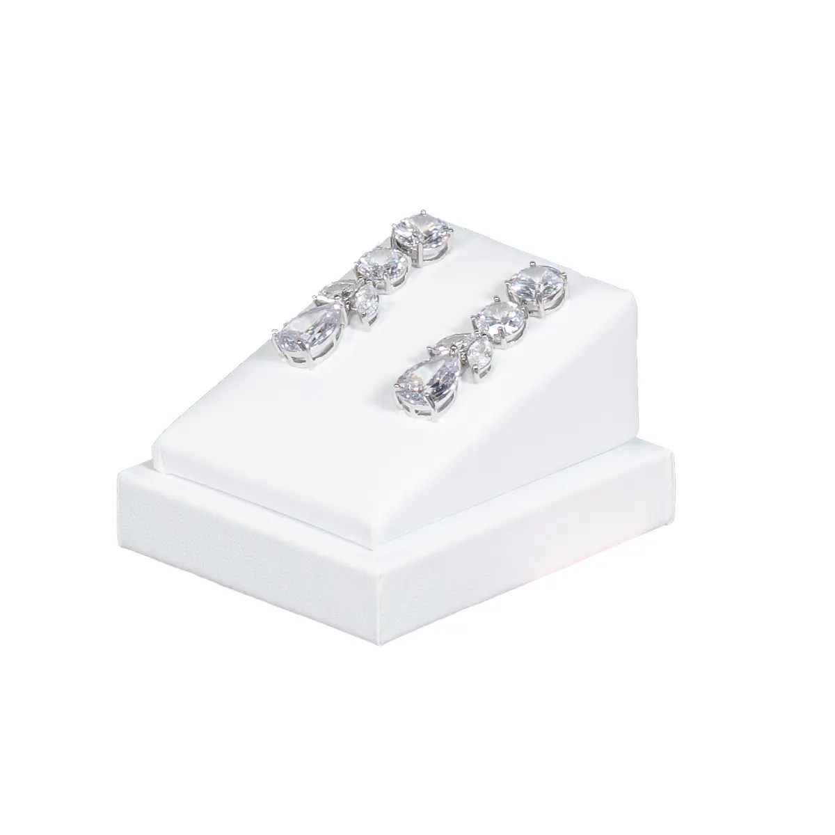 jewellery-stand-for-earrings-white-angle-view-with-earring-ES90WH jewellery stand for earrings white angle view with earring