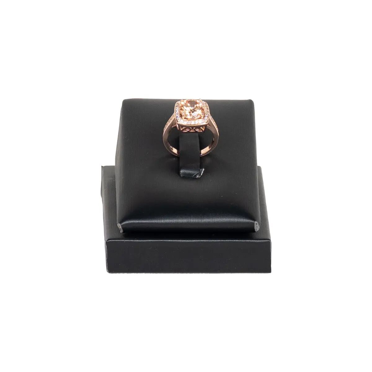 jewelry-holder-ring-black-front-view-with-ring-RS90BL jewelry holder ring black front view with ring