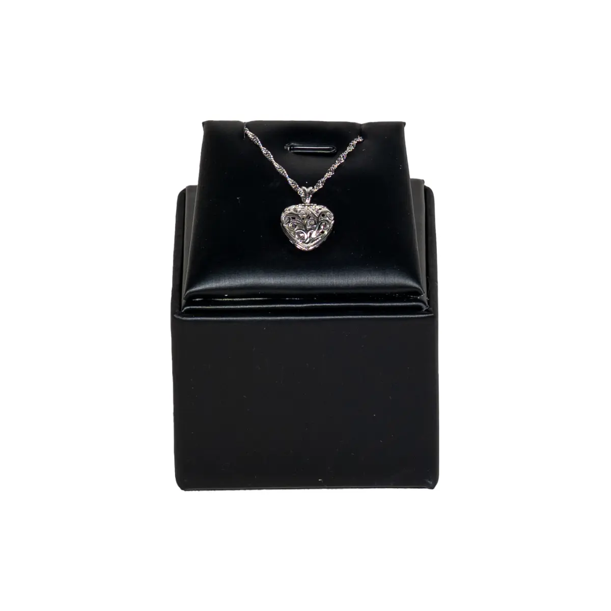 jewelry necklace holder black front view with necklace
