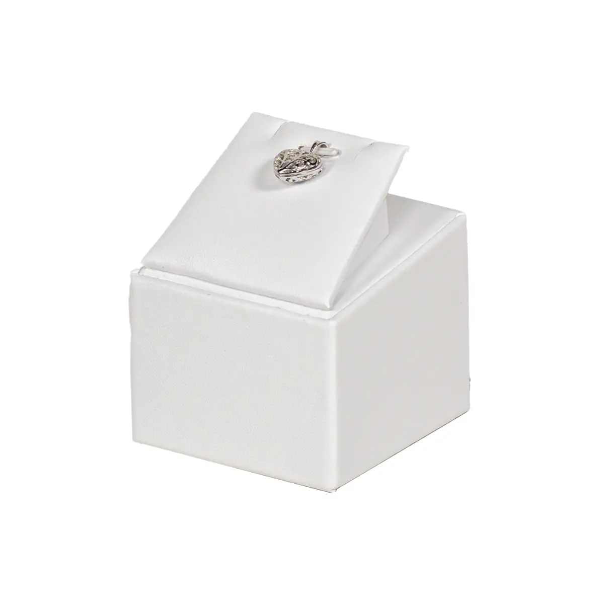 jewelry necklace holder white angle view with pendant