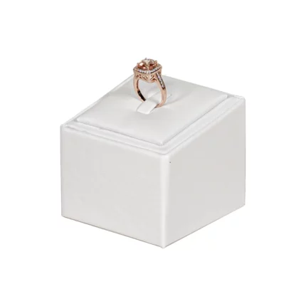 jewelry necklace holder white angle view with ring