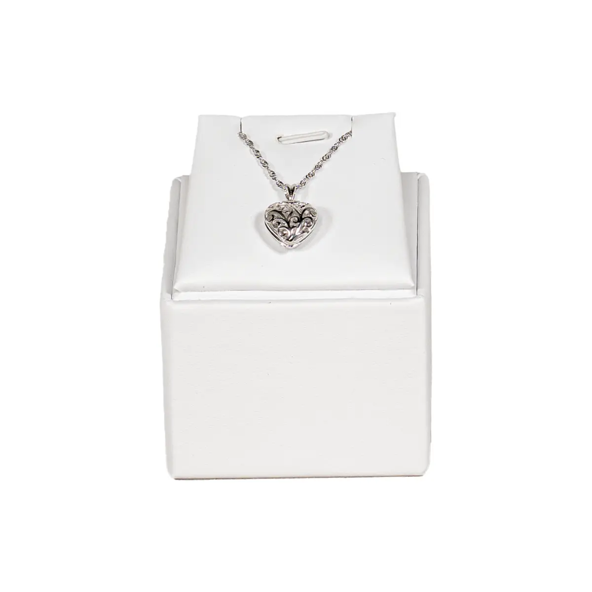 jewelry necklace holder white front view with necklace