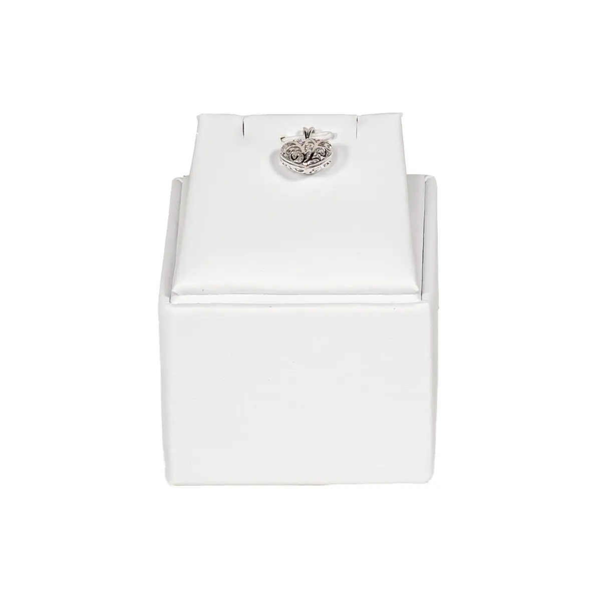 jewelry necklace holder white front view with pendant