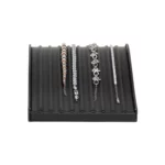 Bracelet stand Black Large front view with bracelet