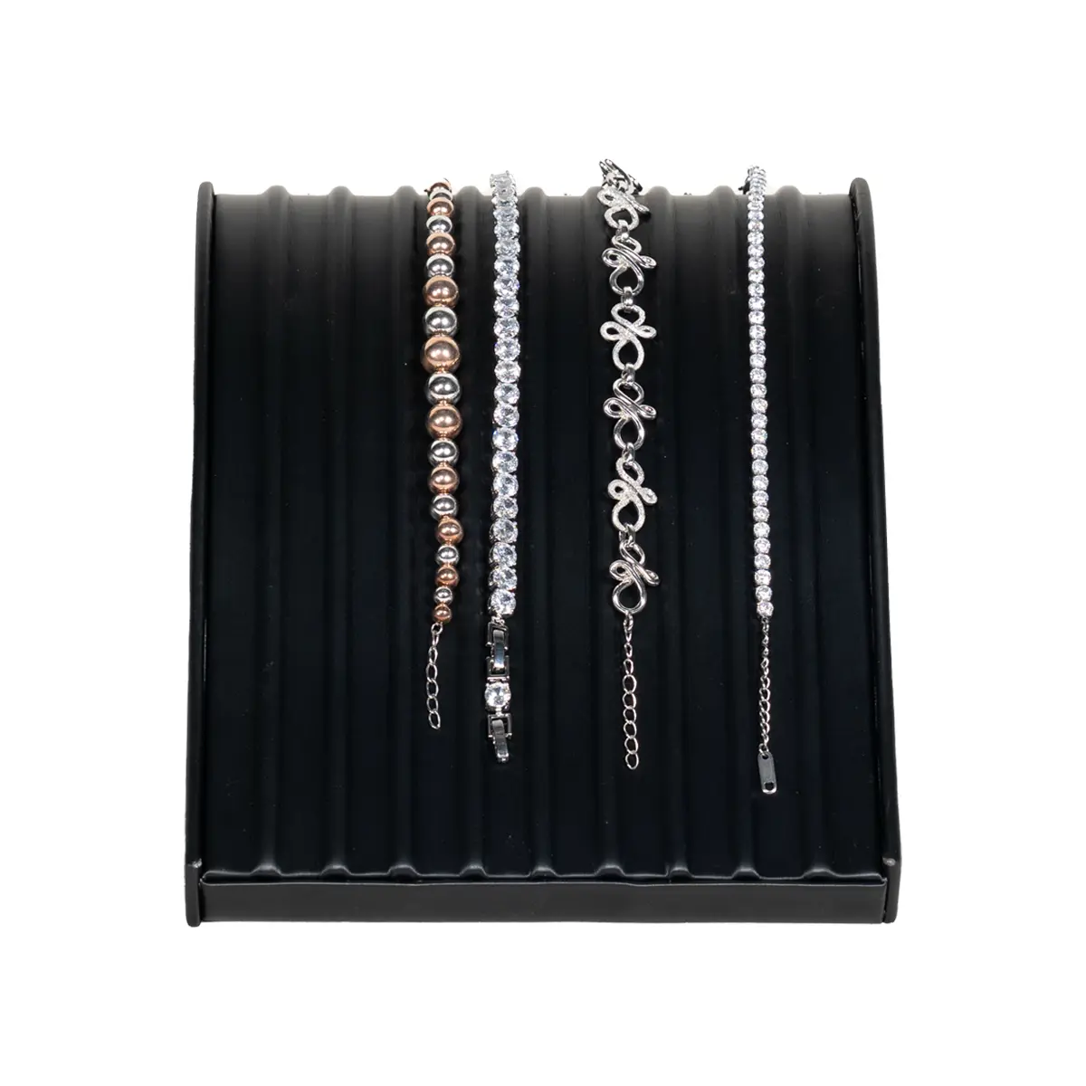 Bracelet stand Black Large top view with bracelet
