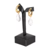 Earring-display-holder-large-black-angle-view-with-earring-ES81LBL Earring display holder large black angle view with earring
