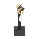 Earring display holder large black side view with earring