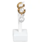 Earring-display-holder-large-white-side-view-with-earring-ES81LWH Earring display holder large white side view with earring
