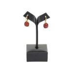 Earring-display-holder-small-black-front-view-with-earring-ES81SBL Earring display holder small black front view with earring