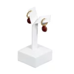 Earring-display-holder-small-white-angle-view-with-earring-ES81SWH Earring display holder small white angle view with earring