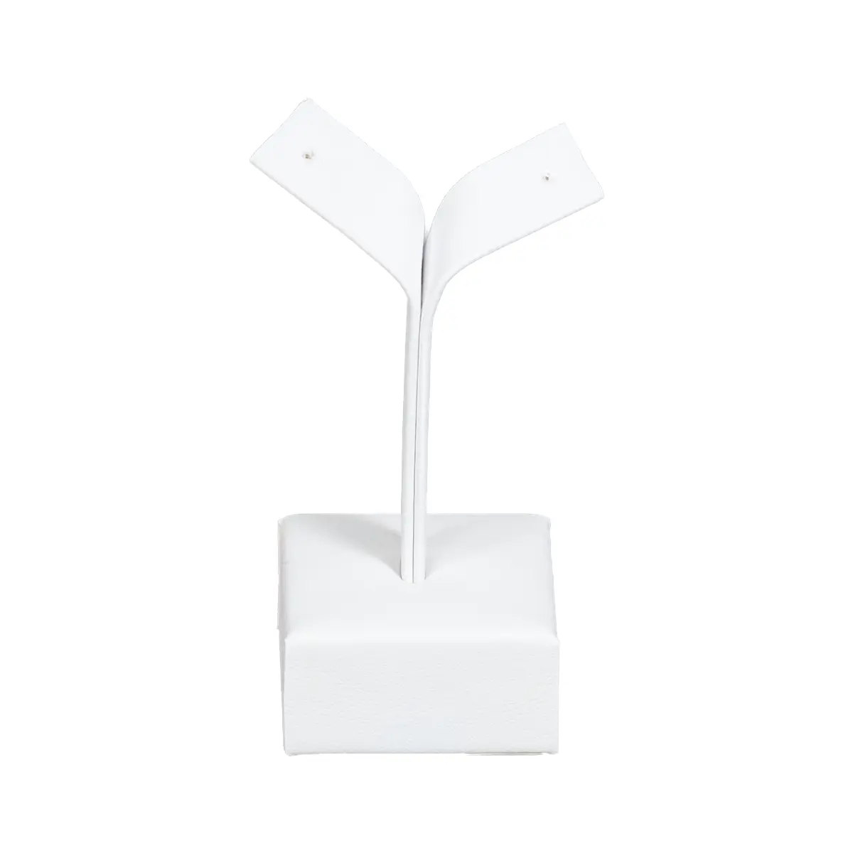 Earring-display-holder-small-white-front-view-ES81SWH Earring display holder small white front view