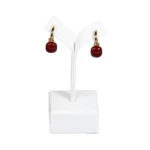 Earring-display-holder-small-white-front-view-with-earring-ES81SWH Earring display holder small white front view with earring