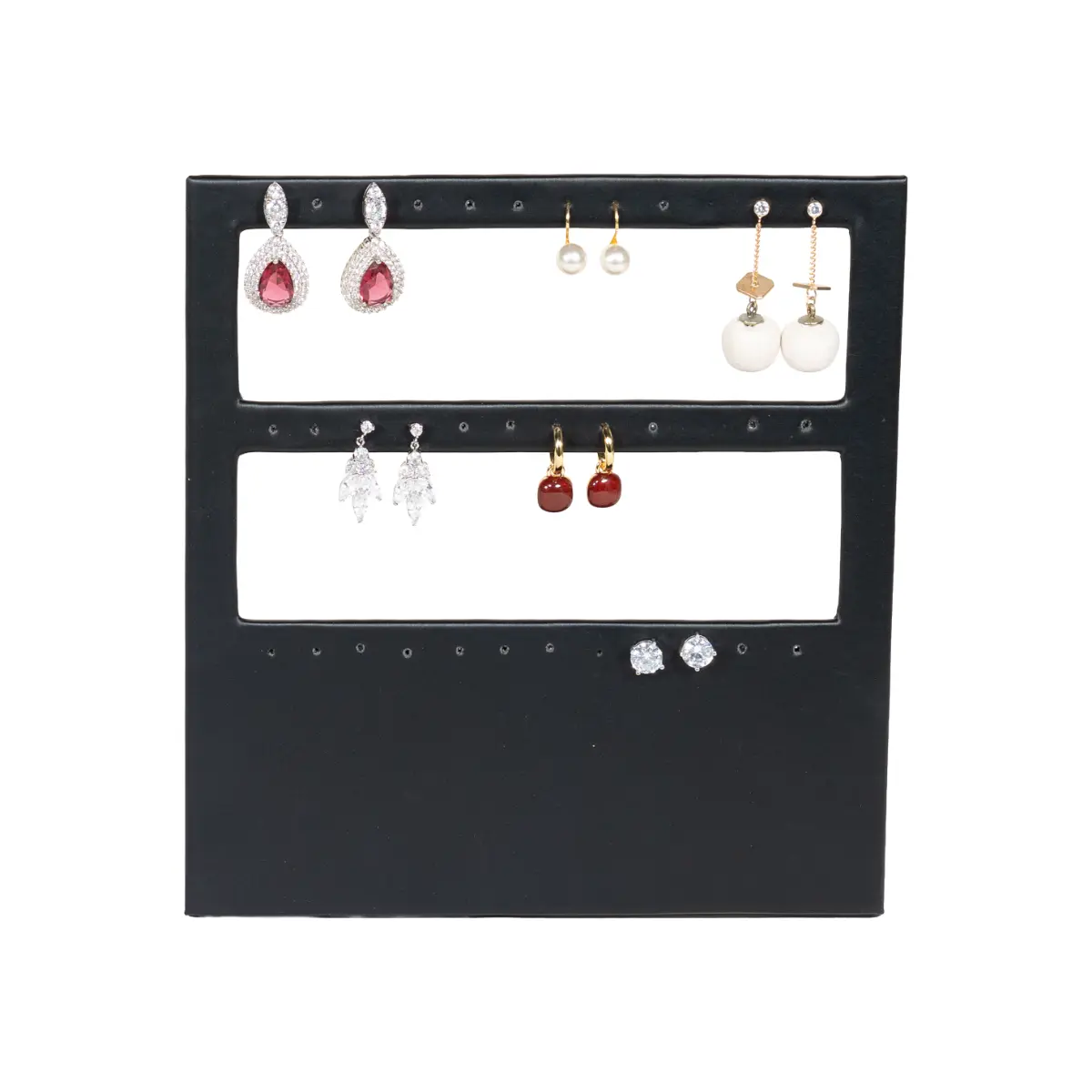 Jewellery Stand black Large front view with earring