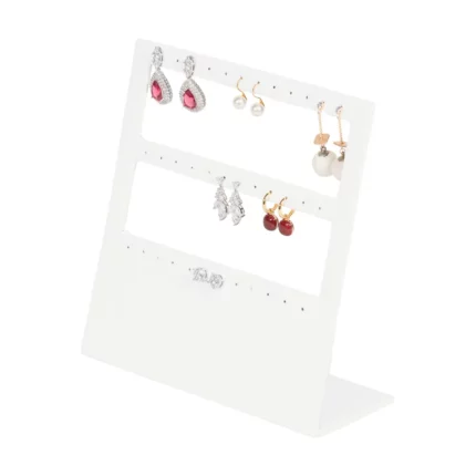 Jewellery Stand white Large angle view with earring