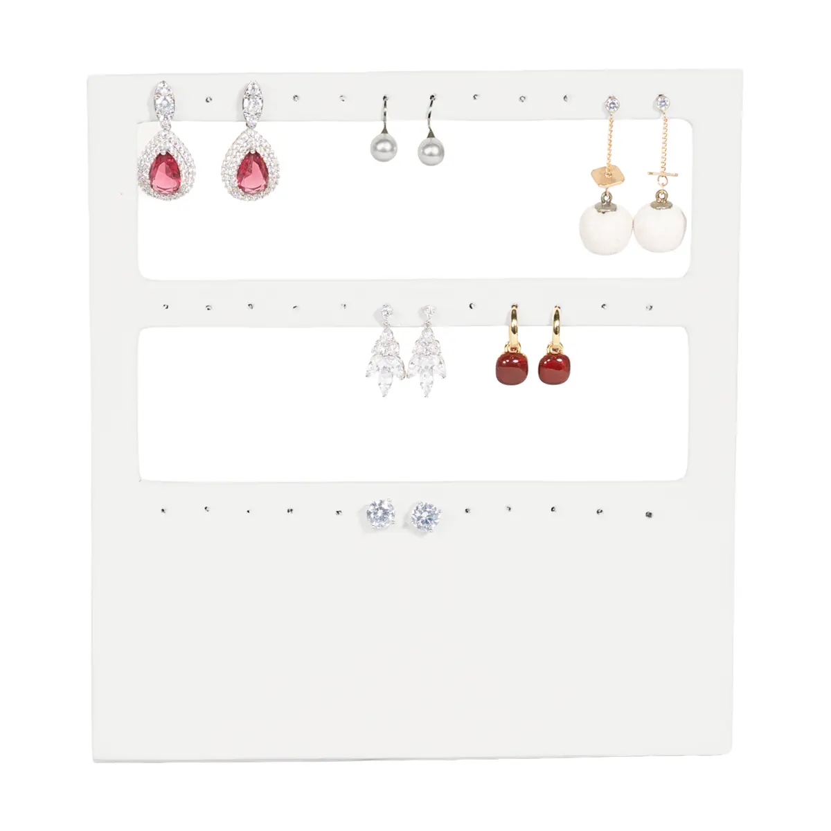Jewellery Stand white Large front view with earring