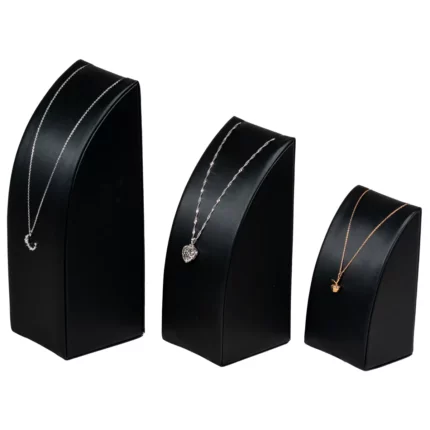 Jewelry Necklace Holder black angle view with necklace