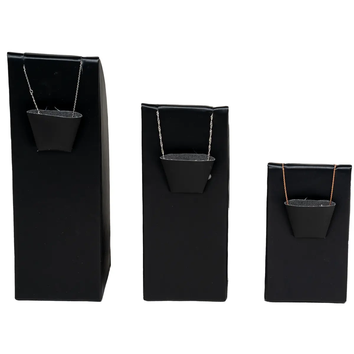 Jewelry-Necklace-Holder-black-back-view-with-necklaceCS81SBL Jewelry Necklace Holder black back view with necklace