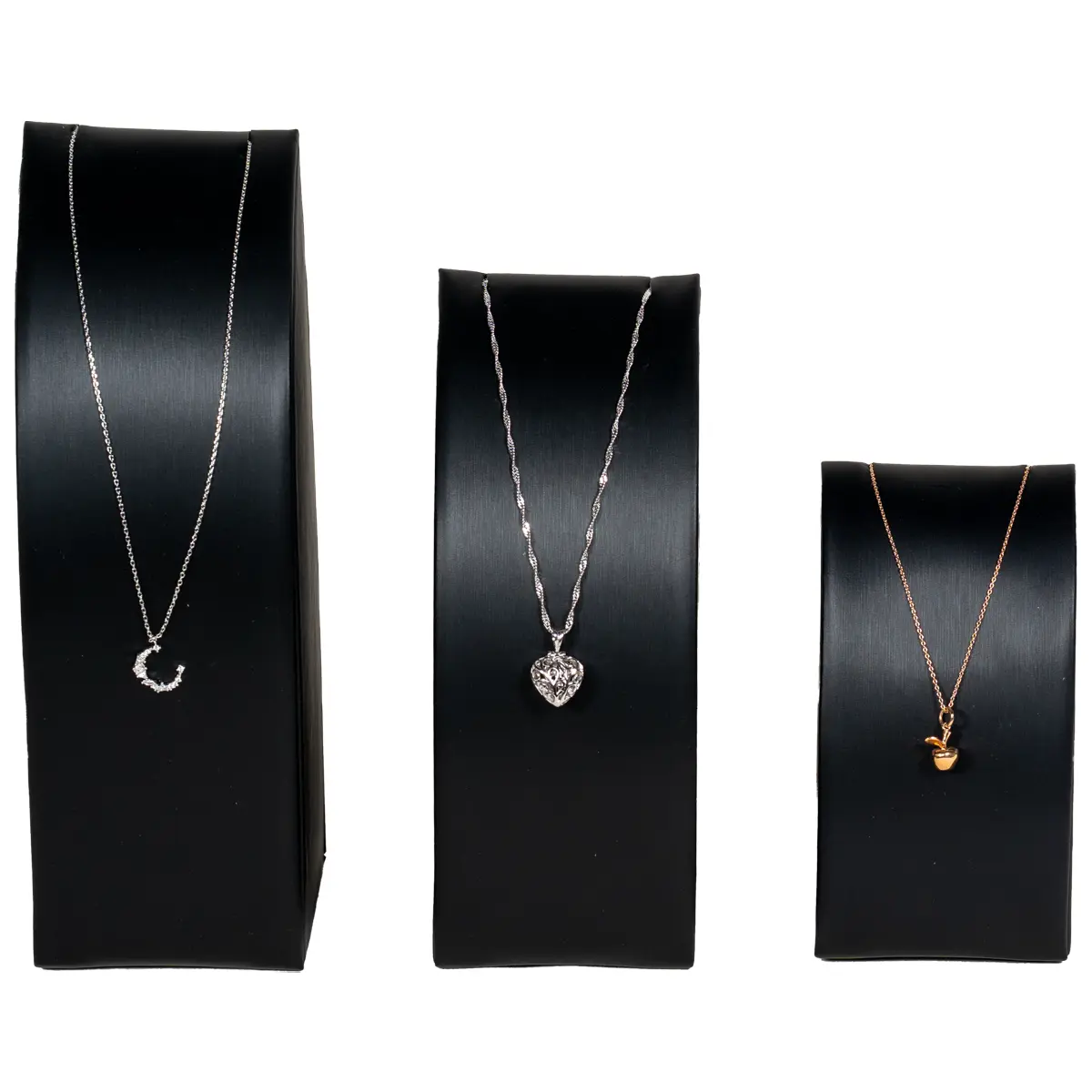 Jewelry-Necklace-Holder-black-front-view-with-necklaceCS81SBL Jewelry Necklace Holder black front view with necklace