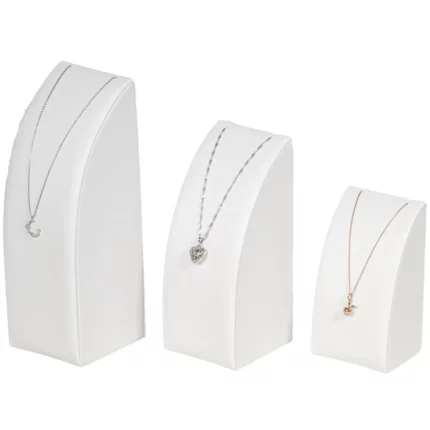 Jewelry Necklace Holder white angle view with necklace