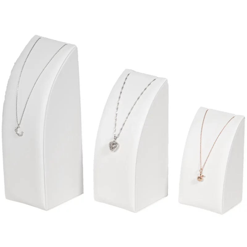 Jewelry Necklace Holder white angle view with necklace