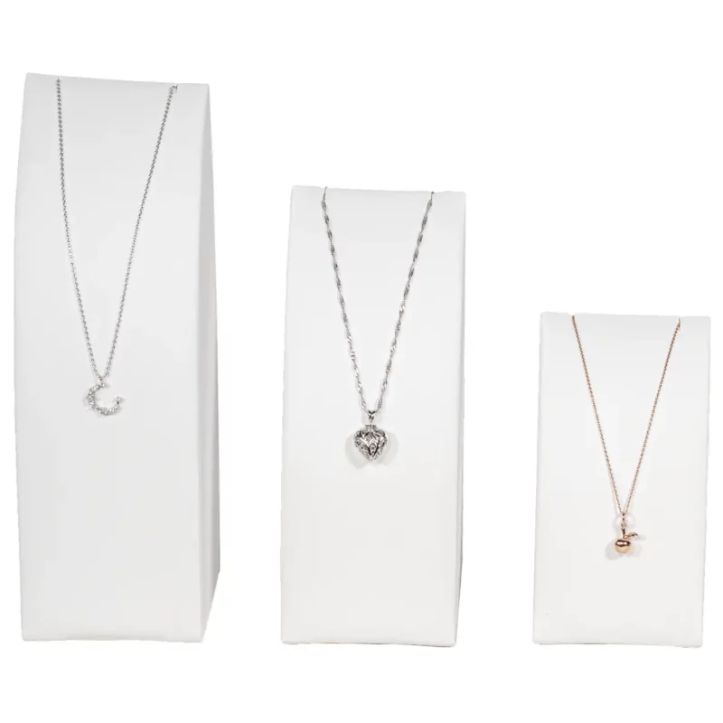 Jewelry Necklace Holder white front view with necklace