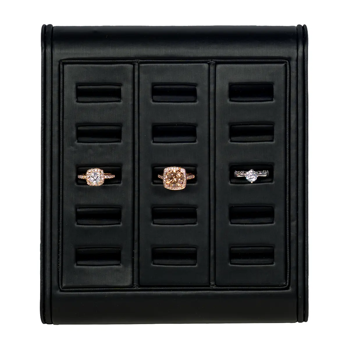 Ring Display Black large top view with ring