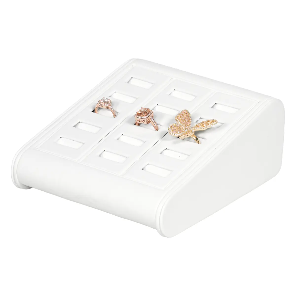 Ring Display white large angle view with ring