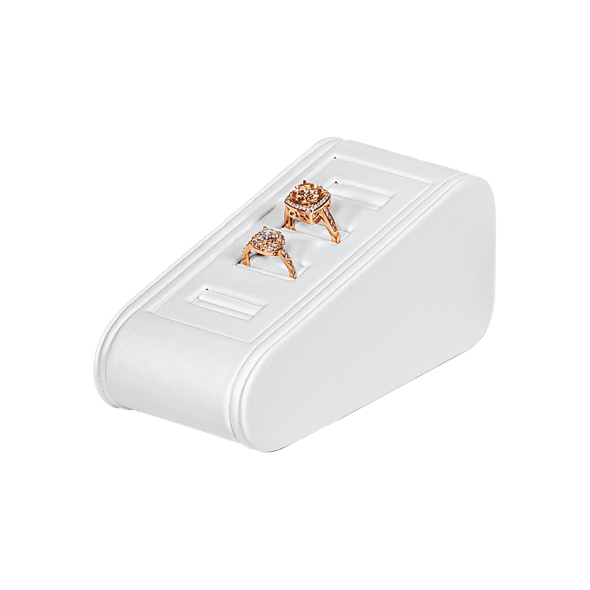 Ring Display white small angle view with ring