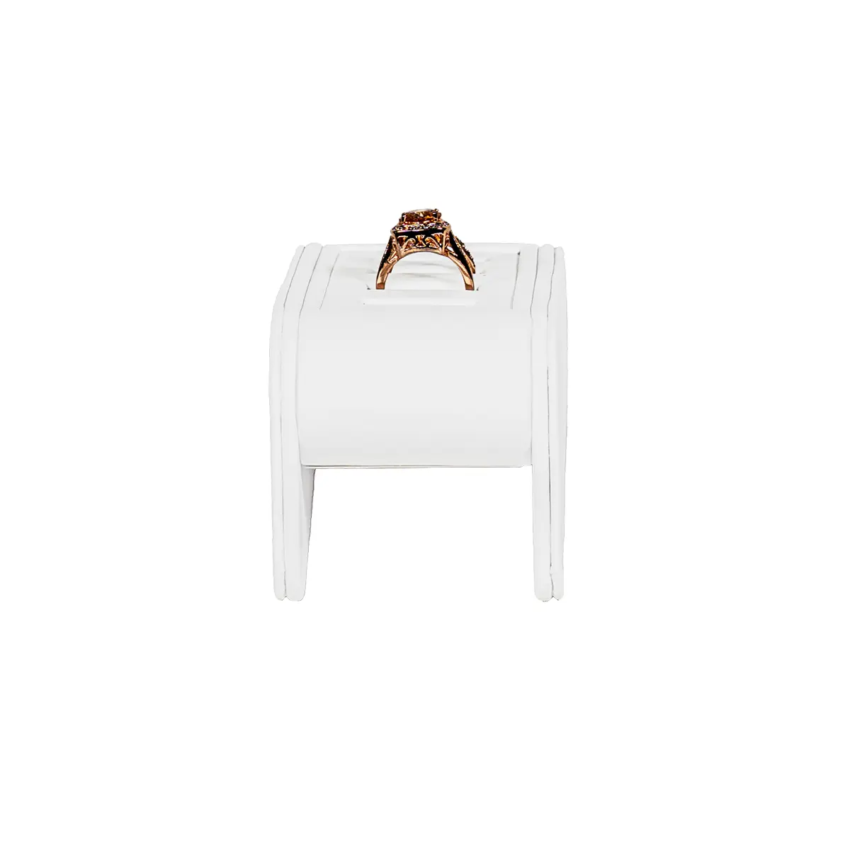 Ring Display white small back view with ring