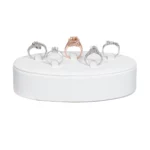 Ring jewelry Display White small back view with rings