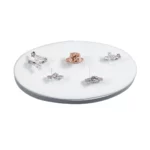 Ring jewelry Display White small top view with rings