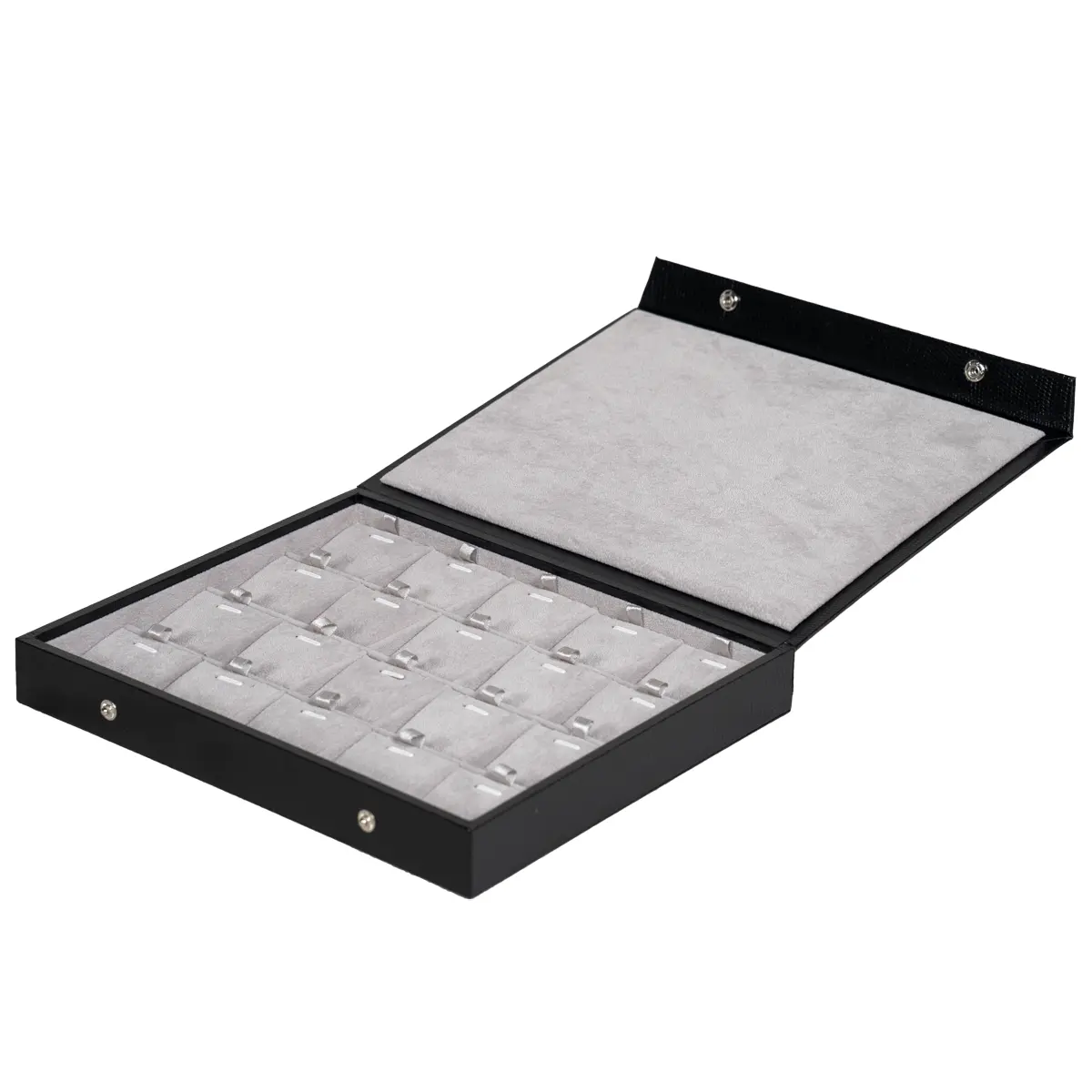 Storage-box-for-necklcace-5x4-Grey-open-side-view-BSPS83BRGR Storage box for necklcace 5x4 Grey open side view