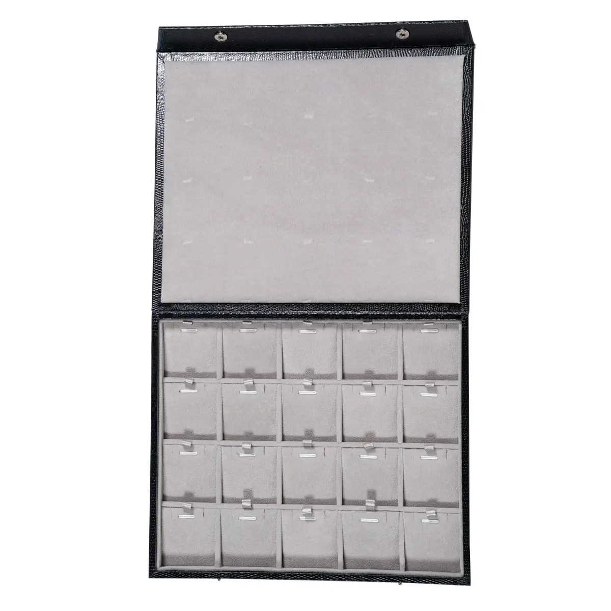 Storage-box-for-necklcace-5x4-Grey-open-top-view-BSPS83BRGR Storage box for necklcace 5x4 Grey open top view