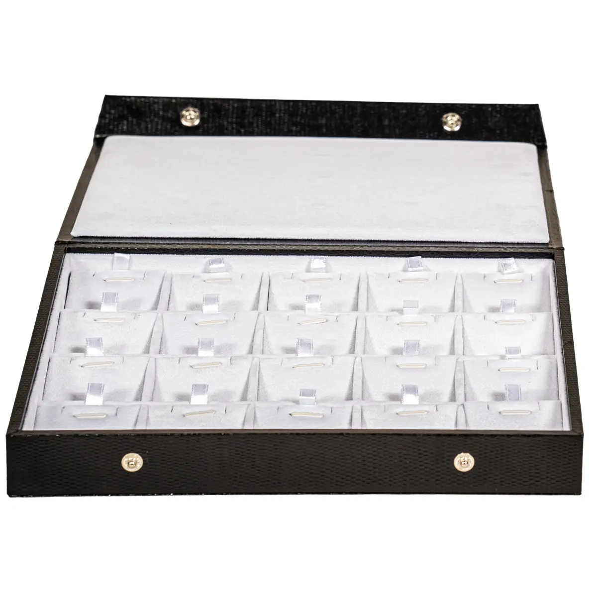 Storage box for necklcace 5x4 white open front view