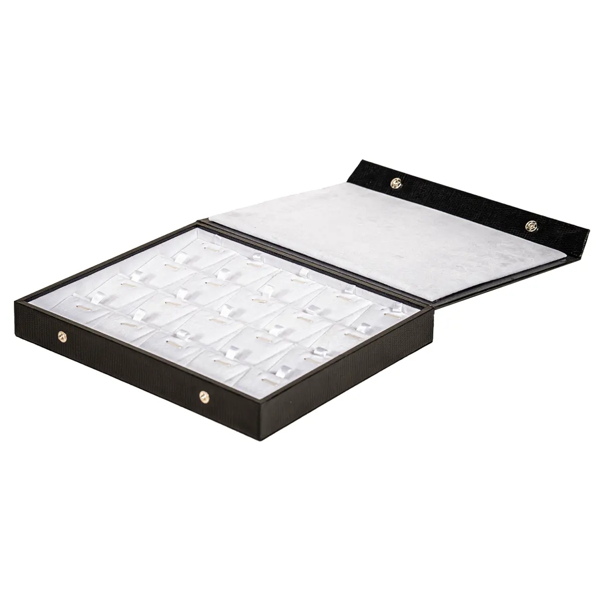 Storage box for necklcace 5x4 white-open-side-view