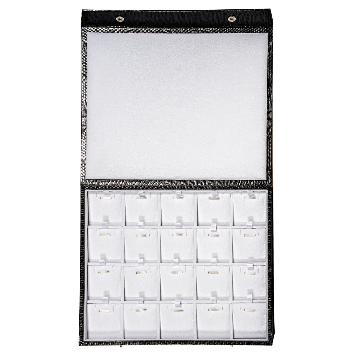 Storage box for necklcace 5x4 white open top view