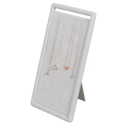 jewelry stand for necklaces Grey large angle view with necklace