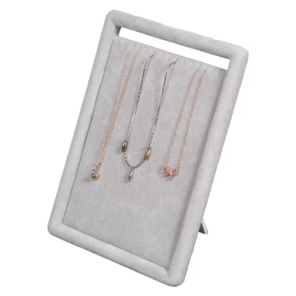 jewelry stand for necklaces Grey small angle view with necklace