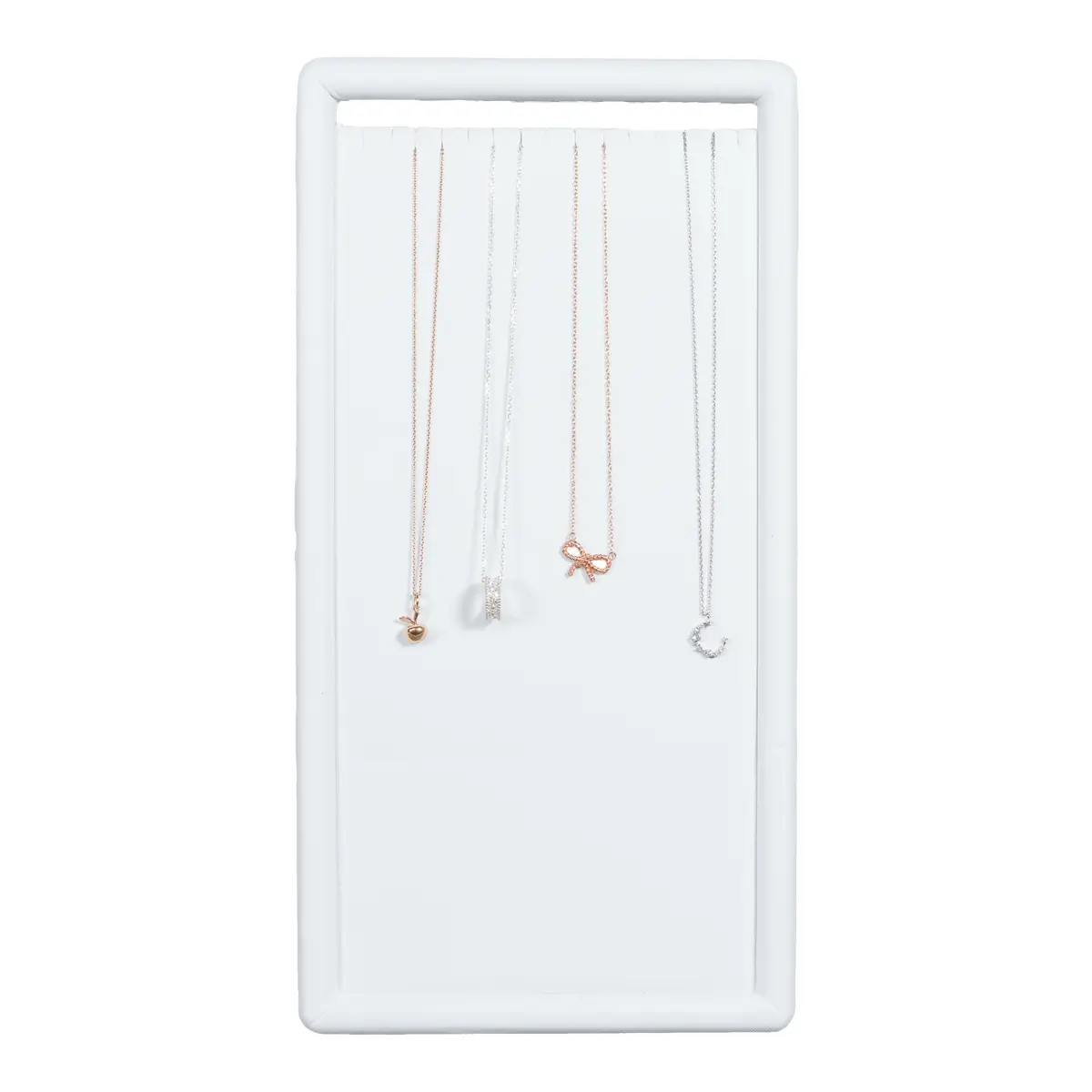 jewelry stand for necklaces white large front view with necklace
