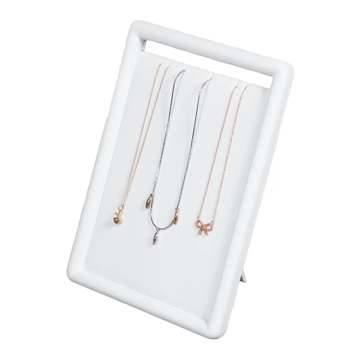 jewelry-stand-for-necklaces-white-small-angle-view-with-necklace-NS93SWH jewelry stand for necklaces white small angle view with necklace