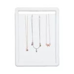 jewelry stand for necklaces white small front view with necklace